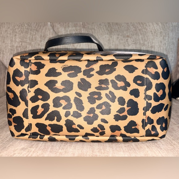 Coach Leopard Print Diaper bag in Tan and Black - Picture 6 of 9